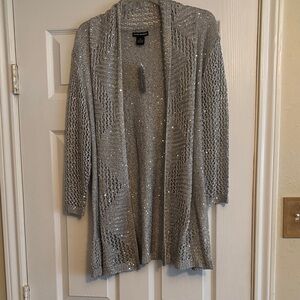 Lauren Michelle Silver Sequin Cardigan